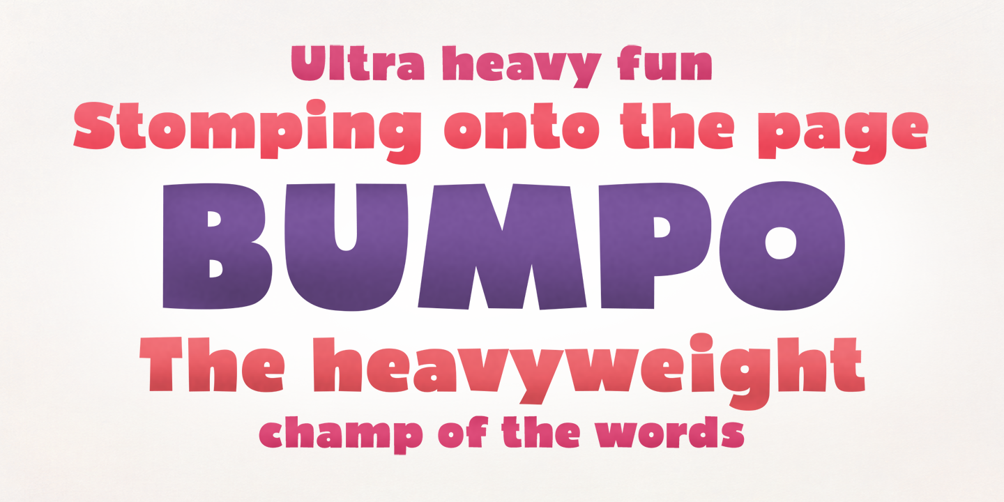 Пример шрифта Bumpo Narrow